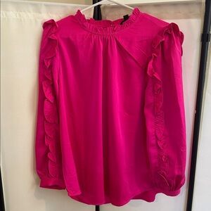 J. Crew Fuchsia Ruffle Top